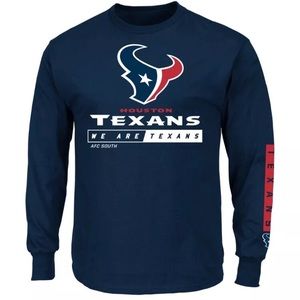 Men’s Houston Texan navy big and tall long sleeve